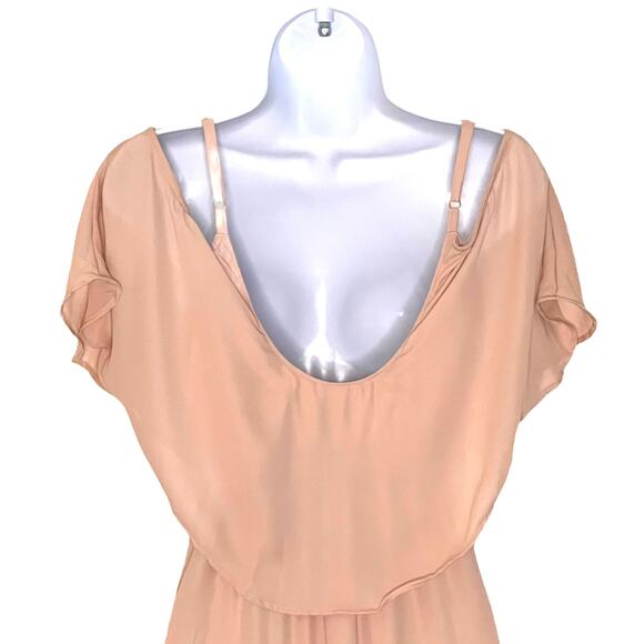 Show Me Your MuMu Caitlin Ruffle Dusty Blush Crisp Maxi Bridesmaid Dress S NWOT - Picture 12 of 12